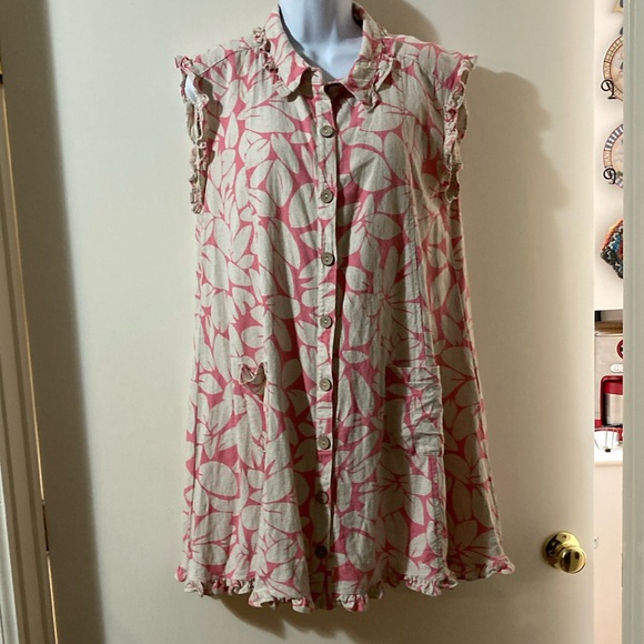 Uncle Frank Pink and Cream Dress with Floral Pattern - Picture 1 of 10